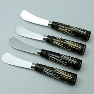 Juego de corte de cuchillos de mantequilla con mango de resina de Color rosa y blanco de acero inoxidable de estilo único, utensilios de cocina y hogar usados, nuevo diseño - Product Image 2