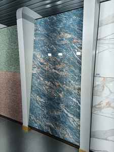 Inde 600x1200 Carreaux de sol en porcelaine de marbre vitrifié blanc brillant sans glissement et design moderne pour le salon Texture solide - Product Image 6