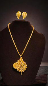 ชุดต่างหูสร้อยคอที่ออกแบบใหม่ล่าสุดพร้อมชุดต่างหูสร้อยคอชุบทอง22K - Product Image 3