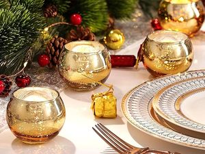 Decoración para el hogar, regalo Diwali, Pascua, Ramadán, vacaciones, suministro a granel, tarro de vela de cristal con acabado dorado antiguo, aroma personalizado Premium - Product Image 4