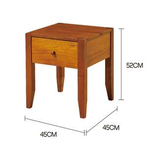 Elegante Mesita de Noche de Madera de Teca con Patas Cónicas |   Con 1 Cajón y Patas Cónicas para una Decoración de Dormitorio Ligera, Aireada y Moderna - Product Image 3