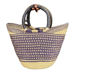 Bolso de Paja Tejido a Mano de Alta Calidad en Forma de U para Mujer, Bolso de Verano, Bolso de Playa de Macramé, Directo del Proveedor Indio - Product Image 1