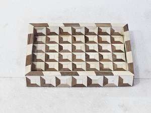 Bandeja con incrustaciones de huesos, bandeja para servir hecha a mano, incrustaciones de huesos de lujo, desayuno de Ramadán, comida, fruta, café, té, bandeja decorativa - Product Image 4