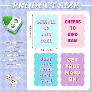 Colorful Wavy Scalloped Edge <b>Plastic</b> Mahjong <b>Tile</b> Mixer Lightweight Portable Shuffling Card Travel Camping Family Party Mahjong - Product Image 3