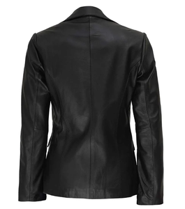 Blazer de Cuero, Suave al Tacto, Ajuste Cómodo, Opción de Logotipo Personalizado, para un Estilo Elegante de Oficina y Atuendos Casuales Inteligentes para Mujer - Product Image 2