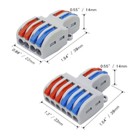 Connecteurs de fils compacts à 6 leviers en alliage d'aluminium verni brillant, 450V, bornier de raccordement à emboîtement pour câblage automobile