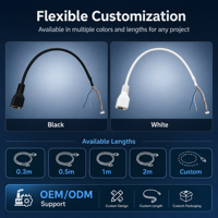 Kabel Komunikasi Video POE Kamera IP OEM RJ45 Female ke Molex 12505 6Pin dengan Indikator LED Kabel Jaringan Keamanan Tembaga Murni
