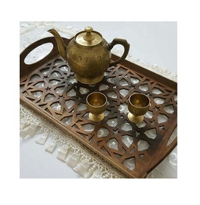 Plateau de service en bois d'acacia, écologique, durable, de qualité commerciale, très vendu, pour hôtel, restaurant, Noël - Product Image 1