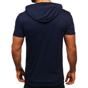 Sweat à capuche homme imprimé sur mesure en coton uni de haute qualité Débardeurs à capuche d'entraînement pour hommes Cut Off Gym sweats à capuche T.shirts 100% coton - Product Image 4