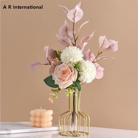 Vase de table hydroponique classique en fil de fer, design côtier, pour la vente en gros, idéal pour l'affichage de fleurs, mariages, baptêmes, Pâques et décoration intérieure
