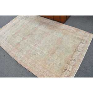 Alfombra Turca de 4.5x7.5 pies, Alfombra Vintage, Alfombra de Lana con Borde Azul - Product Image 4