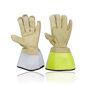 Guantes Lineman con puños de alta visibilidad extendidos para visibilidad Trabajo eléctrico Guantes de mano Seguridad para usar con guantes con aislamiento de goma - Product Image 1