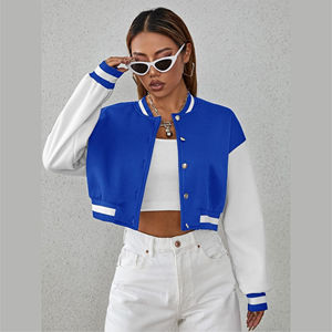 Best Quality <b>Women's</b> Varsity <b>Jackets</b> Winter Baseball Patch Work <b>Thin</b> <b>Waterproof</b> Eco-Friendly Wool Cotton Fabric Long Casual Plus - Product Image 5