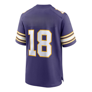 Maillot de football américain personnalisé vert et blanc, col en V, manches courtes, manches rayées, numéro d'équipe - Product Image 5