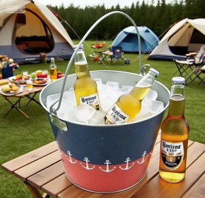 ถังน้ำแข็งโลหะทำขึ้นรูปสุดหรูตู้แช่ไวน์ตู้แช่แชมเปญสำหรับงานปาร์ตี้บาร์และเครื่องดื่ม - Product Image 6