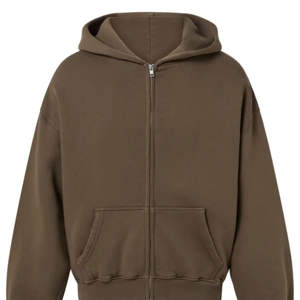 Nueva Sudadera con Capucha Corta para Hombre, con Cierre, Color Sólido, Hombros Caídos, con Logotipo Personalizado, Gruesa, 100% Algodón, Unisex - Product Image 5