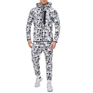 PUFFIN SPORTS Men's Vintage Reversible Fleece Lining Hooded Gym Training Tracksuit 100% Cotton Drawstring Closure Side Pockets - Product Image 5