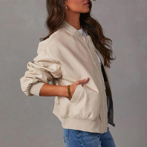 Nueva chaqueta de béisbol de cuero de alta calidad para otoño e invierno, chaqueta de motocicleta para hombre, chaqueta de cuero para mujer, OEM para hombre - Product Image 4