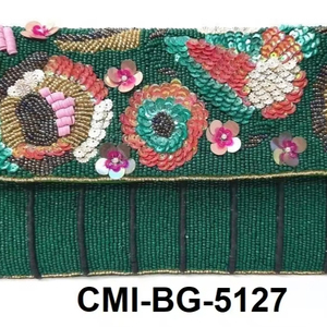 Prachi Design, bolso de mano con cuentas de tela hecho a mano para mujer, nueva secuencia, accesorio de moda para noche y fiesta - Product Image 3