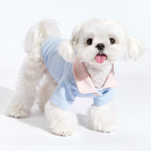 Cárdigan Clásico, Cómodo, Transpirable y Ecológico, con Cuello y Bloques de Color, de Lana Tejida, con Estampado de Cachorros Malteses, para Primavera - Product Image 2