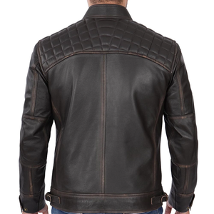 Chaquetas de cuero personalizadas de alta calidad 100% hombres de cuero genuino para invierno chaqueta de cuero de moda de la mejor calidad de Material personalizado - Product Image 2