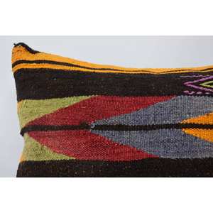 Multicolor 16x24 Inch Wool Kilim Patchwork Pillow Exquisite Vintage & <b>Fluffy</b> Patterned Decorative <b>Cushion</b> Woven Technique - Product Image 2