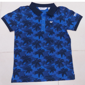 Chemise pour homme en piqué 100% coton avec motif imprimé AOP, col et poignets tricotés brodés, personnalisable, Bangladesh - Product Image 1