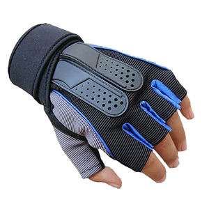 Guantes deportivos de cuero unisex de medio dedo, protección de muñeca resistente, antideslizantes, ligeros, transpirables, guantes de entrenamiento de gimnasio - Product Image 5