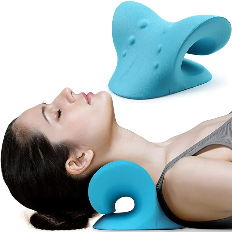 Chiropractic Pillow Neck Stretcher Neck and Shoulder Relaxer Cervical Traction Device for TMJ Pain Relief and Cervical