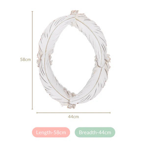 Feather fusion Oval Shape <b>Frame</b> Latest Wall <b>Mirror</b> for Home Decoration New Metal Wall <b>Mirror</b> in Wholesale Price - Product Image 2