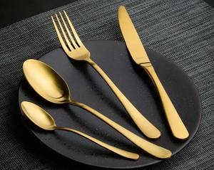 Hot Selling Spoon Fork Set <b>Gold</b> Cutlery 2pcs Stainless Steel Flatware Sets Cutlery Set for Restaurant Home Wedding - Product Image 6