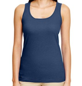 Débardeur unisexe doux et décontracté de haute qualité Logo personnalisable Débardeur en coton bleu à bas prix pour femmes et hommes - Product Image 4