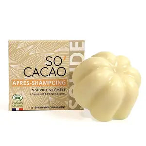 オーガニックソリッドヘアコンディショナーSo'Cacao-コスモスオーガニック認定-すべてのヘアタイプ-Made In France - 45g - PROPOS'NATURE