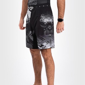 Pantalones cortos de lucha MMA sublimación personalizados para hombres-100% poliéster diseño de encaje sólido secado rápido e impermeable transpirable - Product Image 3