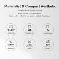Bac à litière pour chat automatique et autonettoyant, série Sphere Premium en plastique, design intégré anti-pincement, grand espace de 65L, capacité de 9L pour les déchets