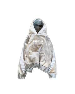 Men <b>Black</b> Heavy Weight Print Faded Streetwear Acid Wash Distressed Hoodie - Product Image 2