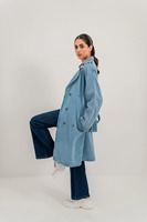 Veste en jean surdimensionnée pour femme Manteau en jean long décontracté avec design boutonné Vestes d'extérieur confortables et élégantes