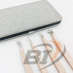 แหนบต่อขนตาปลอมทำจากสเตนเลสมีกากเพชรสีนู้ดที่จับแข็งแรงทนทานติดโลโก้ได้ตามต้องการ - Product Image 6