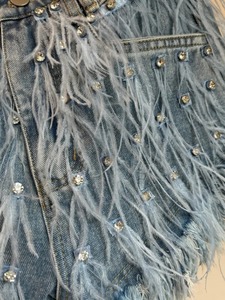 Pantalones cortos de mezclilla desgastados personalizados de alta calidad, pantalones cortos de verano con estilo para mujer, pantalones cortos de mujer con estampado de piedra 2025 - Product Image 3