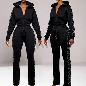 Eco-Friendly <b>Lounge</b> Wear <b>Women</b> Set Tall Girl Friendly Custom Logo Soft Flared <b>Pants</b> <b>Women</b> 3 Piece Yoga Set <b>Lounge</b> Set For <b>Women</b> - Product Image 2