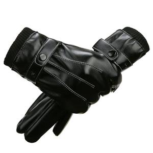Guantes de Invierno de Cuero Genuino Negro para Mantener el Calor, Guantes de Cuero Impermeables para Hombre y Mujer con Logotipo Personalizado - Product Image 5