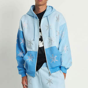 Sweat-shirts à capuche décontractés pour hommes, design personnalisé, avec strass, en tissu polaire, pour l'hiver et l'extérieur, écologiques et respirants - Product Image 3