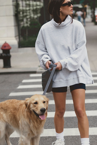 OEM personnalisé de haute qualité femmes col montant surdimensionné polaire coton pull sweat col montant style décontracté pour l'hiver - Product Image 3