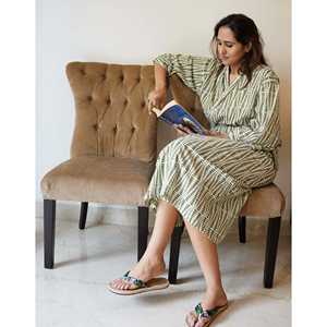 Bata de Mujer con Cinturón, Estilo Gota de Rocío, Ropa de Dormir Cómoda - Product Image 1