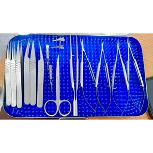 Kit d'instruments manuels de micro-chirurgie pour la chirurgie générale, comprenant une pince microvasculaire et des sutures chirurgicales - Product Image 1