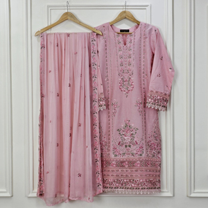 Collection de costumes de luxe 3 pièces de Ssumaira tenue pakistanaise indienne brodée formelle Salwar Kameez Dupatta pour les fêtes d'été - Product Image 1