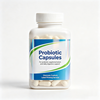 Étiquettes transparentes en PET imperméables imprimées pour bouteilles de capsules probiotiques Haoxuan OEM, pour l'emballage de compléments alimentaires