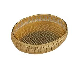 Adorable Golden Colour Metal Rounding Beautiful <b>Chocolate</b> And Fruits Serving Tray Housewarming Gifts - Product Image 1