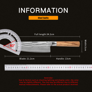 มีดเชฟเหล็กดามัสกัสจากญี่ปุ่นมีดด้ามไม้ - Product Image 6
