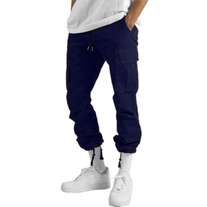 <b>Men's</b> Multi-Pocket Breathable Cargo Pants <b>Overalls</b> Drawstring Closure High Street Style Spring Autumn 100% Cotton Low Price - Product Image 3